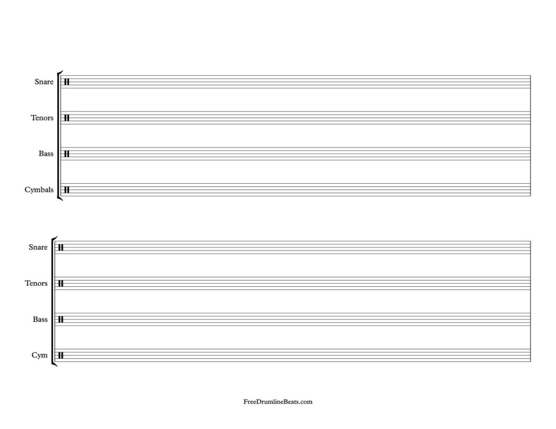 Blank Drumline Sheet Music: 30+ FREE Download &amp; Print Templates - Free ...