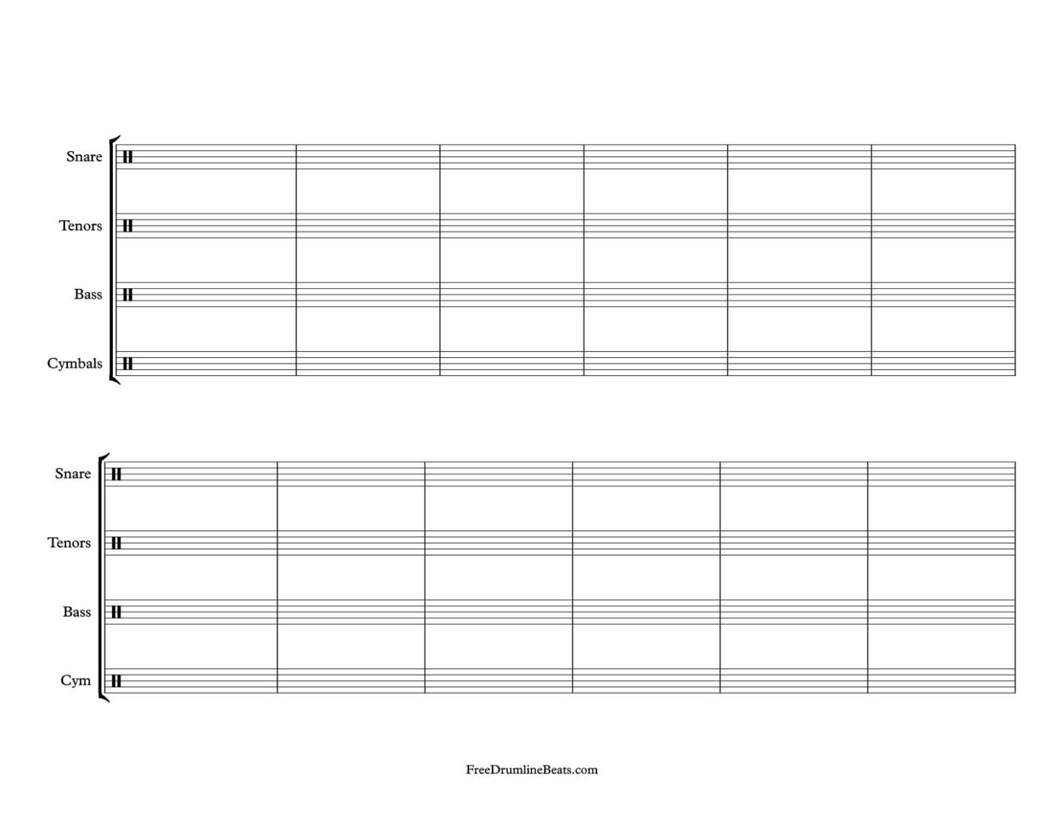 Blank Drumline Sheet Music: 30+ FREE Download &amp; Print Templates - Free ...