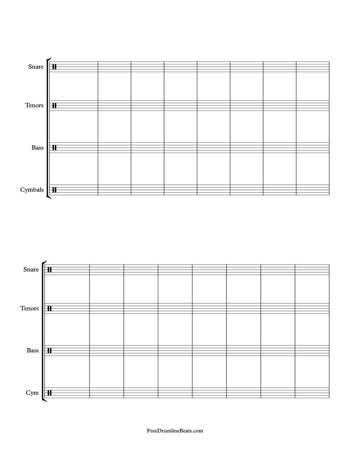 Blank Drumline Sheet Music 30+ FREE Download & Print Templates Free