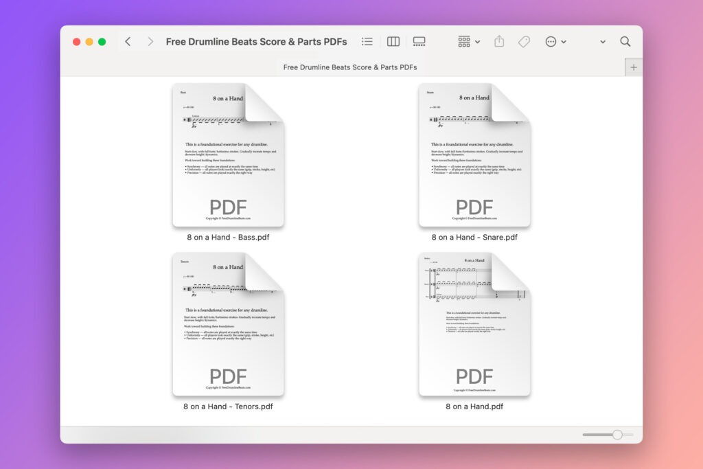 Free Drumline Beats Edu Pack: Score & Parts PDFs.
