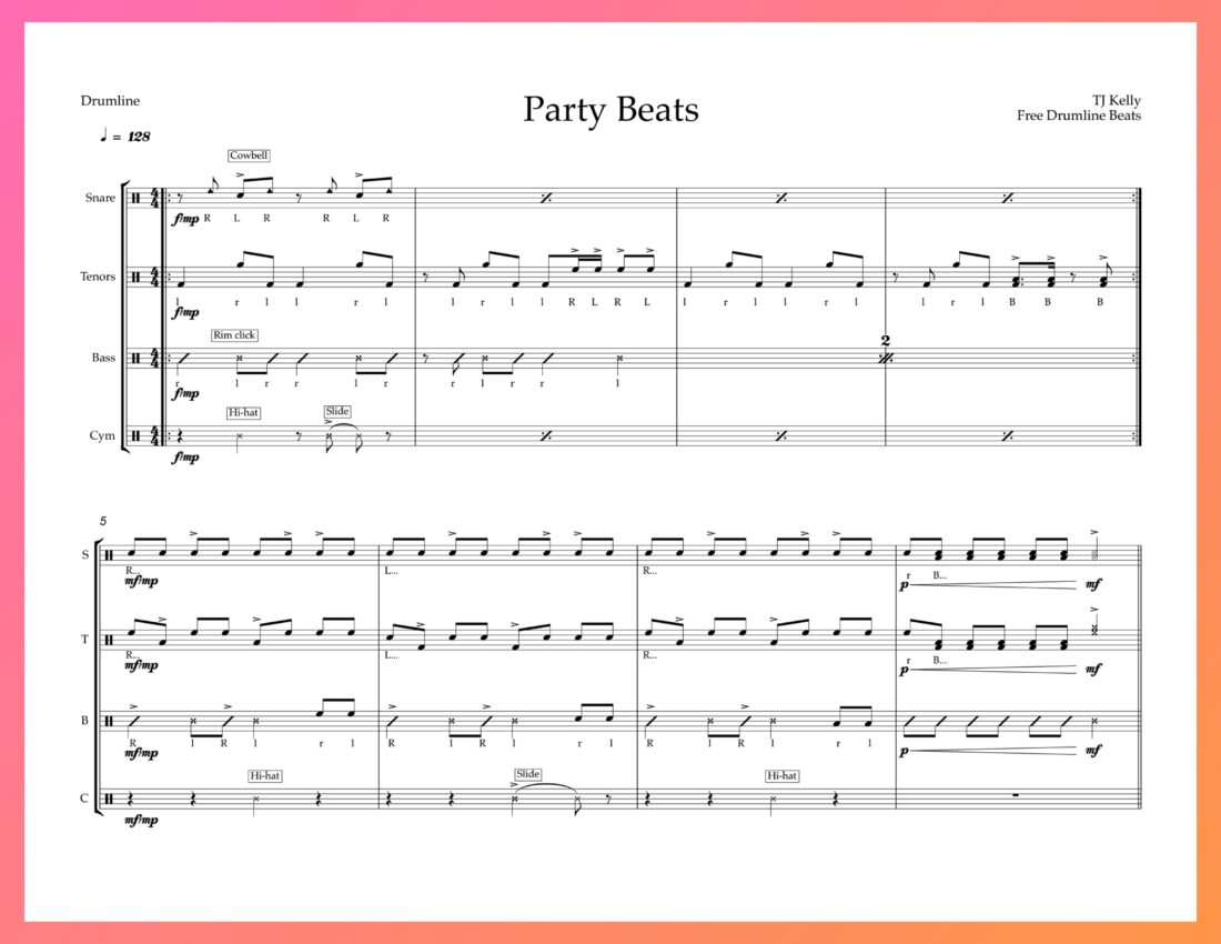 Free Drumline Groove Beat - Party Beats.