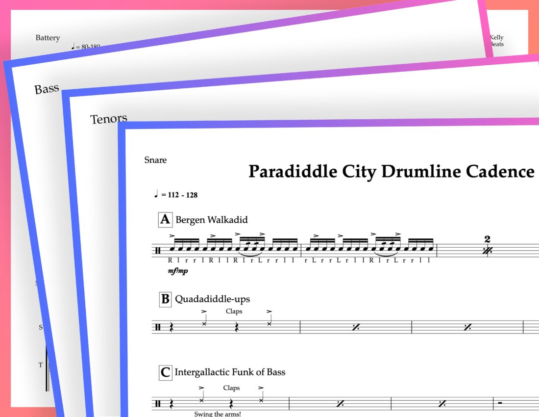 Free Drumline Cadence: Padadiddle City.
